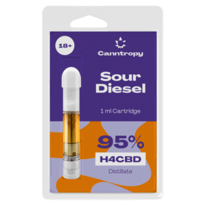 Canntropy H4CBD Vape cartridge Sour Diesel, 95% H4CBD, 1ml