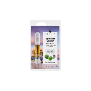 Hemnia Spiritual Center 50% H4CBD, 45% CBD Vape cartridge, bazalka svätá (tulsi), gotu kola, šalvia, 1ml