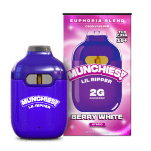 Delta Munchies CBG9 Lil Ripper Berry White, Disposable Vape pen, 2G