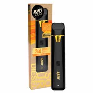Just CBD 1000mg LIVE RESIN CBD fullspectrum, Disposable Vape pen, Sour Diesel, 2ml